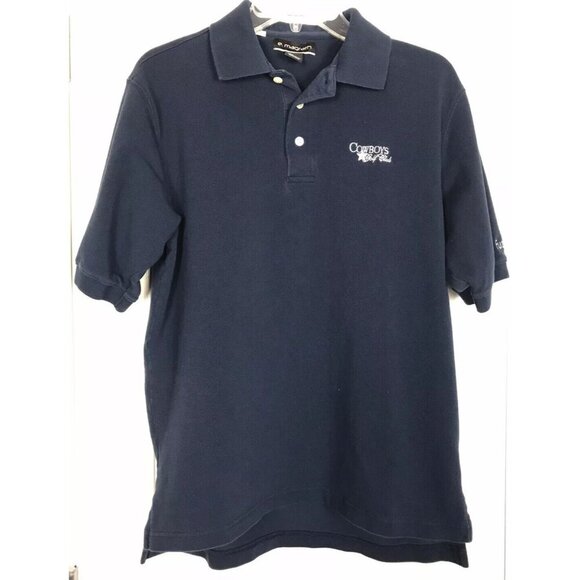 E McGrath Men's Medium Dallas Cowboys Golf Club Blue Short Sleeve Polo Shirt NFL - Picture 2 of 5